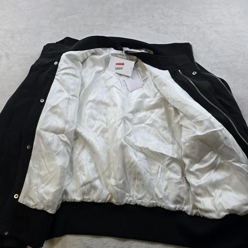 Helmut Lang Zip Bomber Jackets Mens Medium Black 2 In 1‎ Jacket Silk $1295 NEW